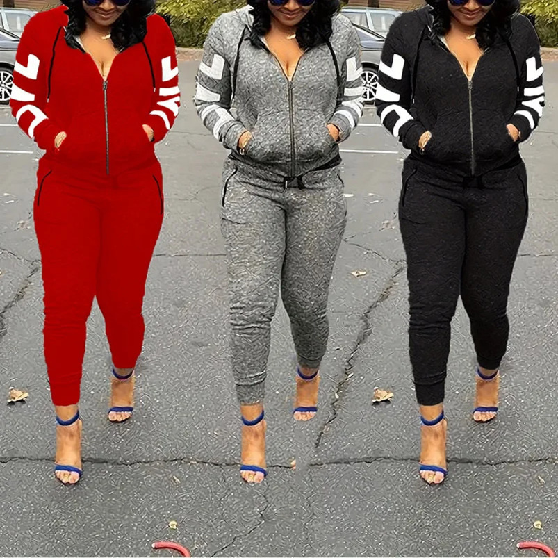 Les ensembles de vêtements pour femmes décontractés Greytracksuites deux pièces Sport Sport Costume à swets Jogging Taille Harajuku 250919
