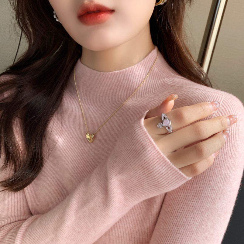 Slim Long Sleeve Base Womens Pullover Knitted Solid Color Turtleneck Sweater Versatile Autumn Winter Warm Tops 250919