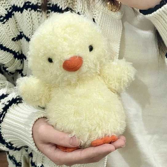 Puppets Curly-haired yellow chick cute plush toy gift for girls-image-1105189721