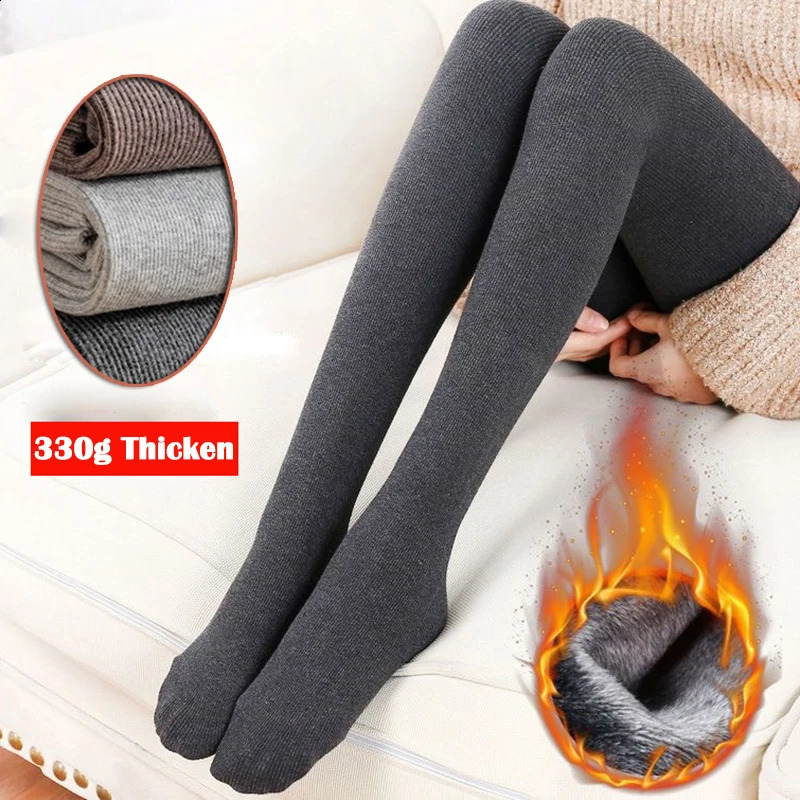 Winter Thicken Thermal Leggings 130g330g Fleece Warm Womens Stockings High Waist Elastic Slim Sexy Legging Pantyhose 250918