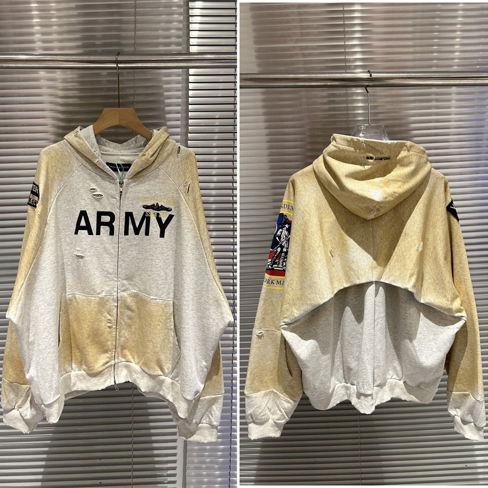 Tie-dye Vintage Sweatshirt Damaged Cardigan Pullover Men Women Best Quality Hoodie