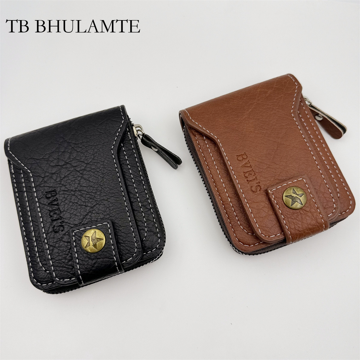Tb bhulamte livraison gratuite portefeuille masculin à glissière courte du portefeuille de luxe de luxe cuivre boucle conception de conception de