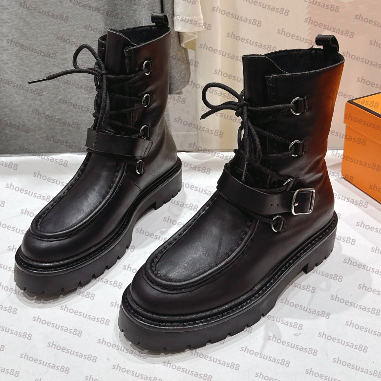 Land Ankle Boot Designer Ski Boot Women Winter Calfskin Chunky Rubber Sole Boots Fashion Luxury Comfort Shoe size 35-43