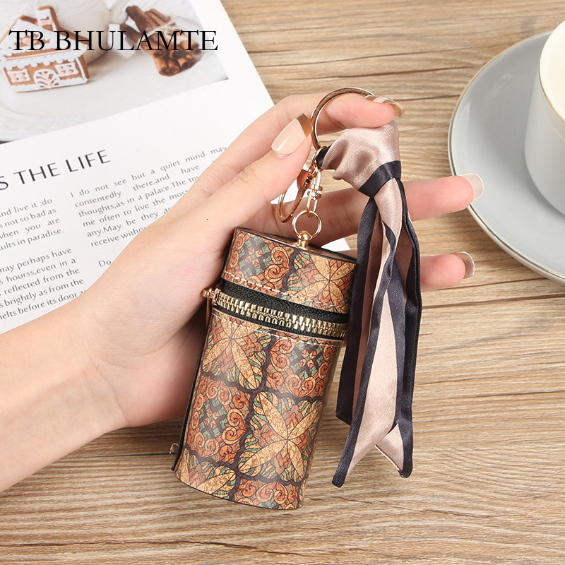 TB BHULAMTE Free Shipping Paper Wood Grain Lipstick Luxury Bag Round Barrel Fashion Student Coin Designer Purse Portable Multi-functional Bag Pen