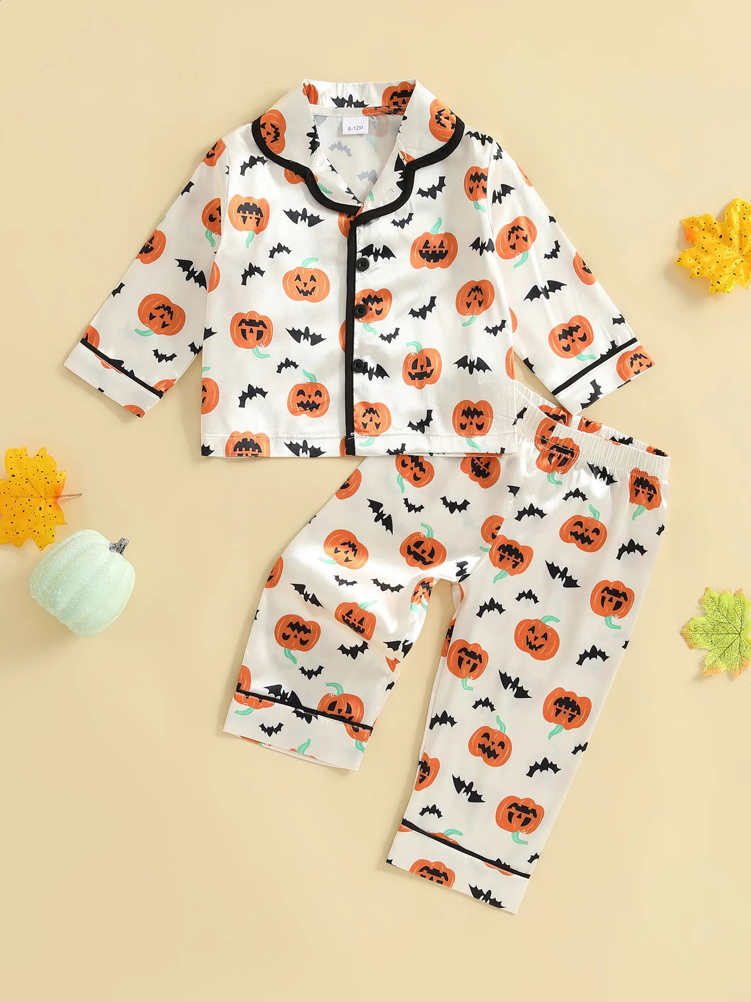 Enfant 2 pièces Halloween Costume Ensemble avec une chemise et un pantalon fantômes pour bébé pour Trickertatring 250919