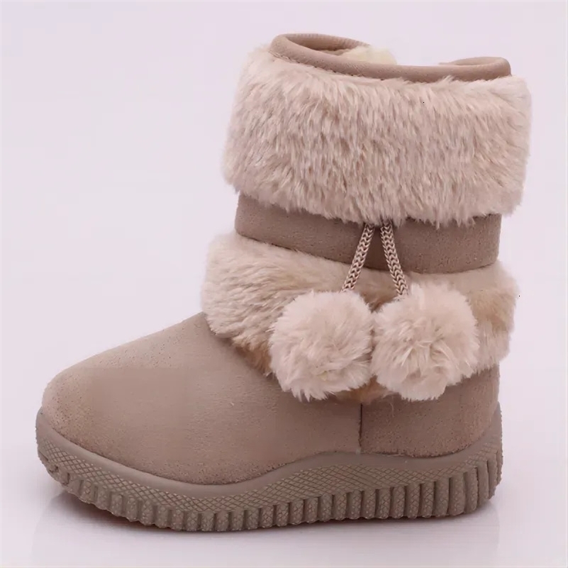 Girls Snow Boots Winter Comfortable Thick Warm Kids Boots Lobbing Ball Thick Children Autumn Cute Boys Boots Princess Shoes 250918
