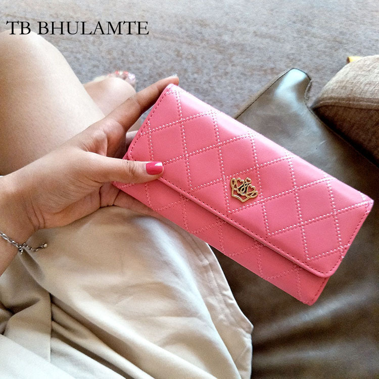 TB BHULAMTE Free Shipping Designer New Women's Handbag Korean Fashion Versatile Buckle Quilted Wallet Luxury Embroidered Long Card Bag Phone Ba