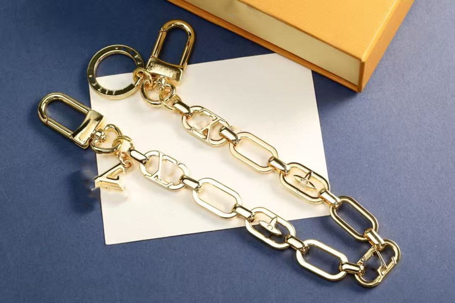 Fashion Keychains styles Spring Street Chain Bag Charm Luxury Gold tone lettered key chains designer unisex bag Charm car key holders for men and wo