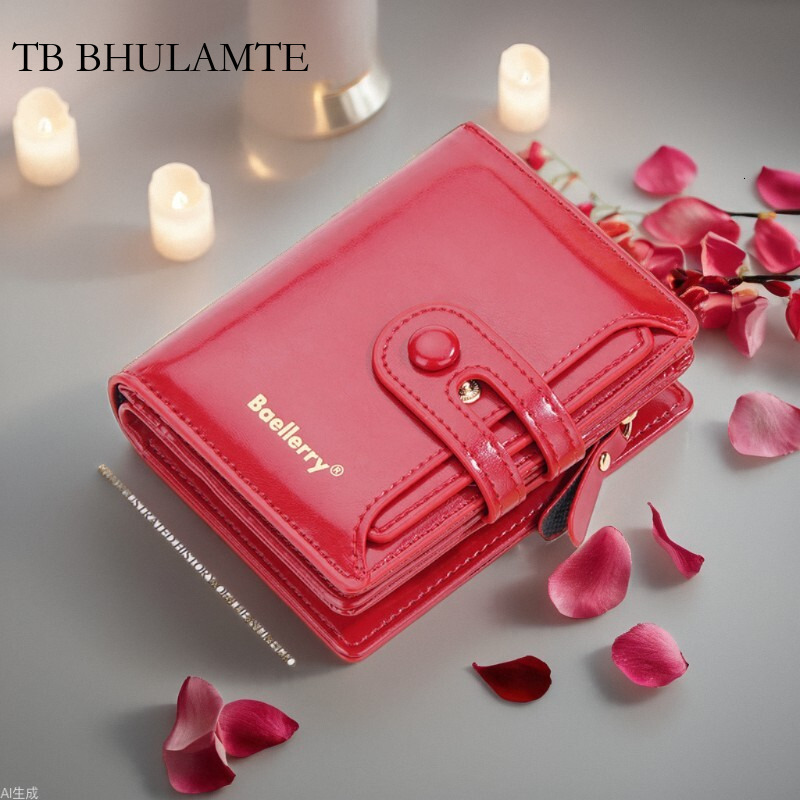 TB BHULAMTE Free Shipping Luxury New Women's Wallet High-end Card Holder Integrated Short Oil Wax Leather Student Ins Style Designer Ladies Coi