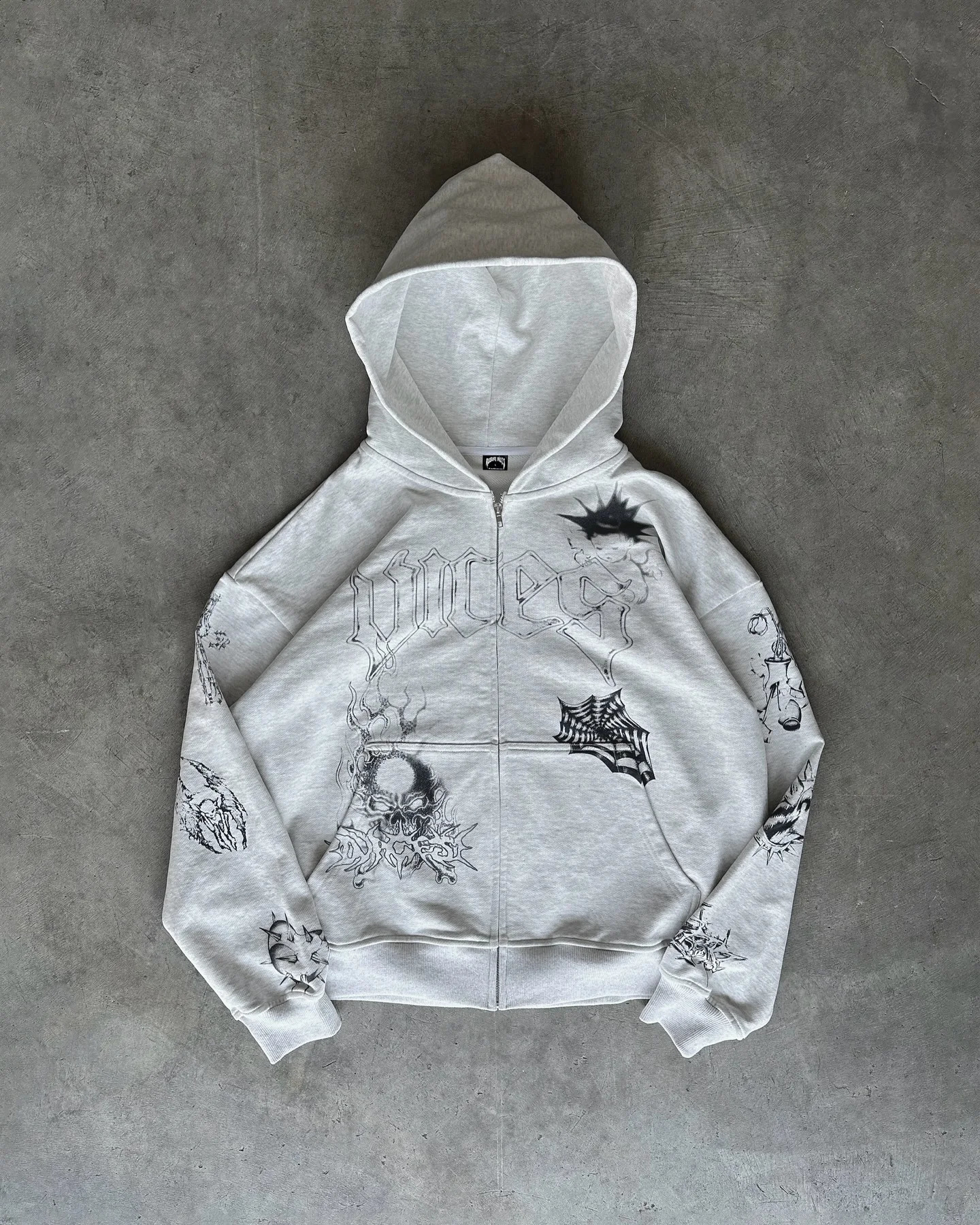 Deranged zip up up Harajuku Cartoon japonais All Print Hoodie Y2k Femmes Men Spring Automne Oversize Loose Treet Cardigan Veste 250919