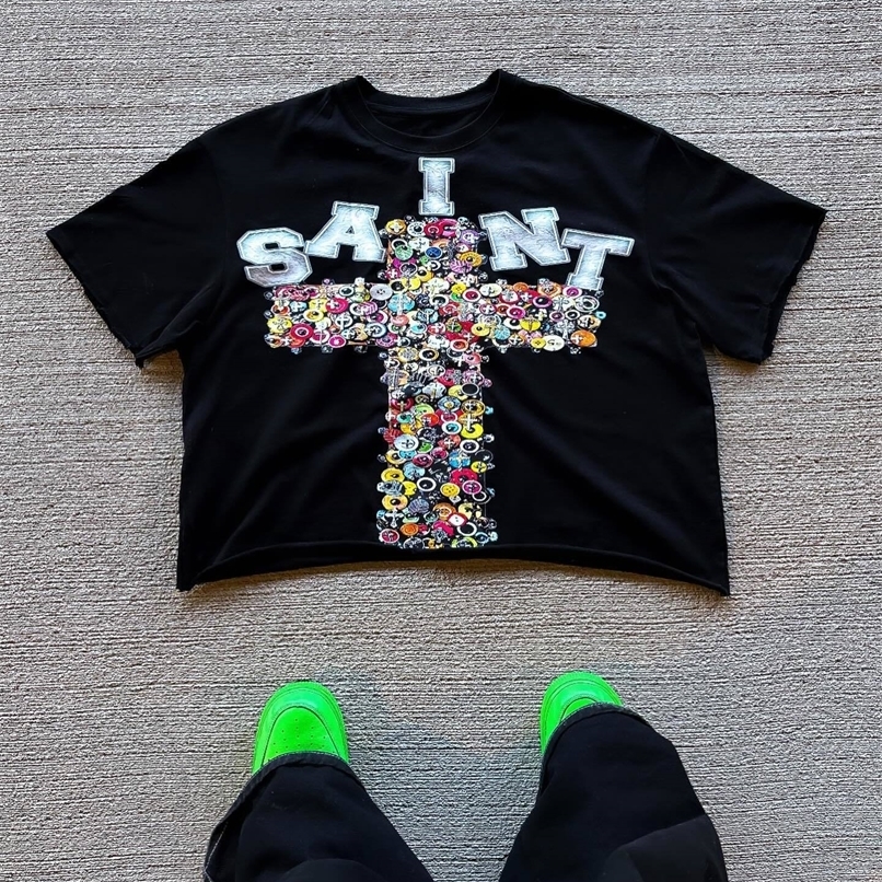 Streetwear hommes femmes harajuku vintage croix graphic imprime t-shirt goth goth coton décontracté manche courte tops250918