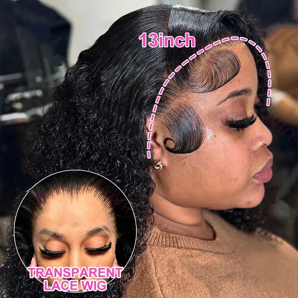 Coiffes de cheveux humains bouclés cheveux brésiliens 13x4 13x6 perruques frontales en dentelle HD pour les femmes sans glue 200% densité 360 Wig