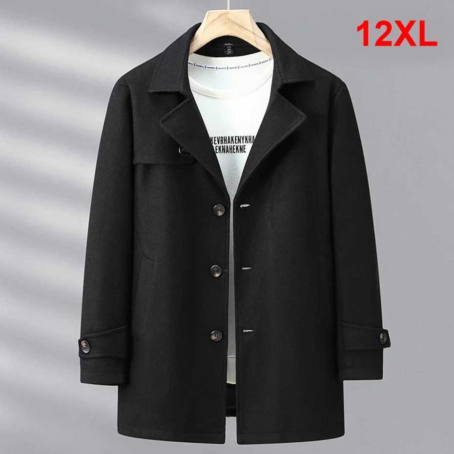 Veste en laine Men Plus taille 12xl Vestes de couleur unie en laine Male Male Male Winter Long Style Veste Fashion décontractée x250919