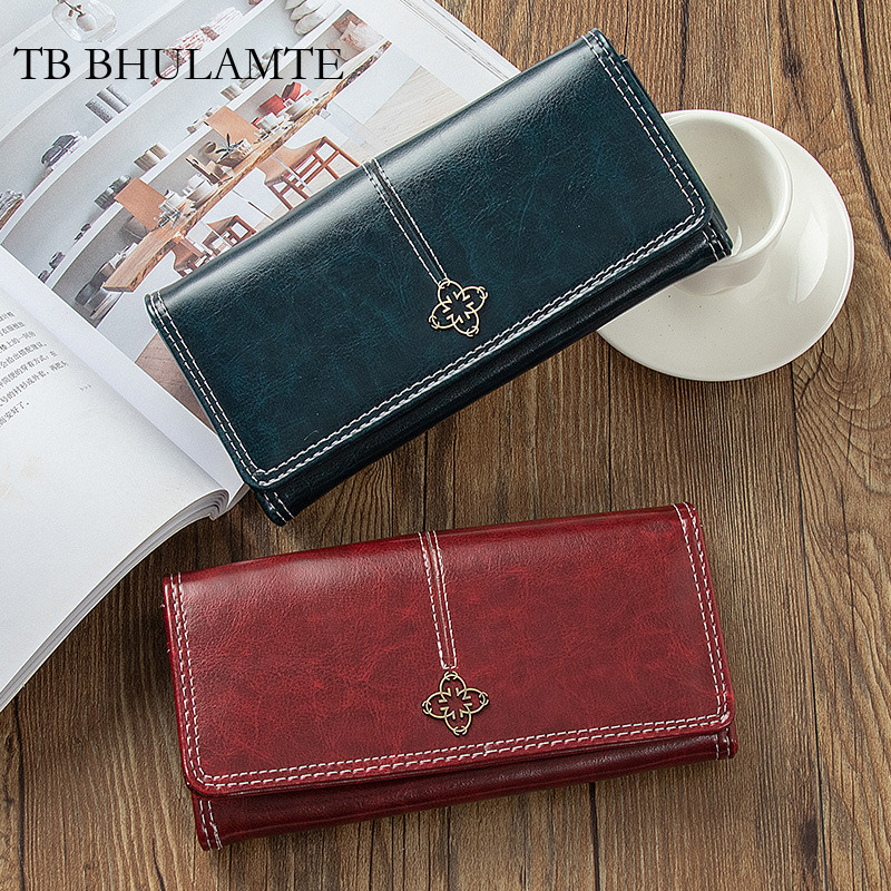TB BHULAMTE Free Shipping Long Designer Wallet Vintage European And American Zipper Large Capacity Multi-card Slot Multi-function Fold Luxury Off