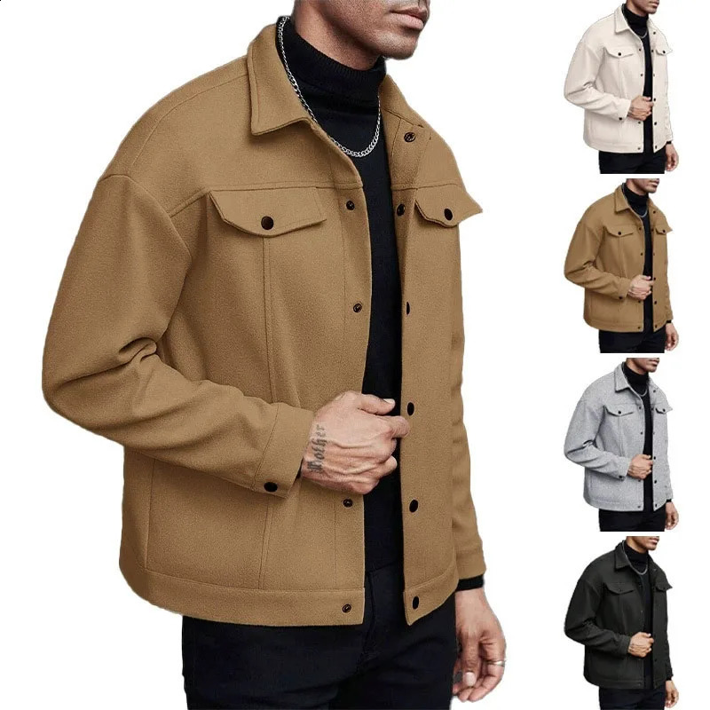 Automne Winter Mens Short Wainen Veste Business Fashion Trop Tops Down Collar Diswear Men Sports Casual Multipocket Vestes Cargo 250919