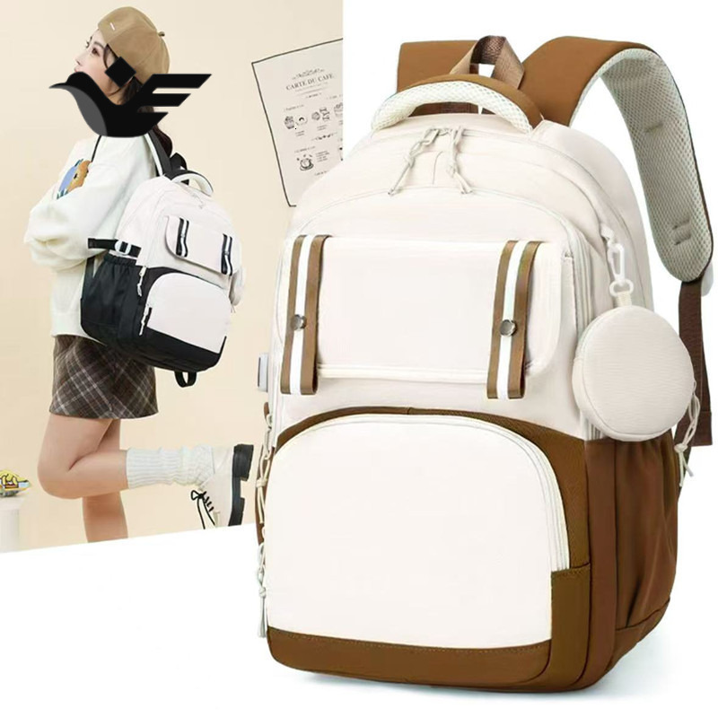 Feiyan Livraison gratuite nouveau sac de créateur 2025 INS Style Harajuku Campus Junior High School High School Student Backpack Trendy Leisure F