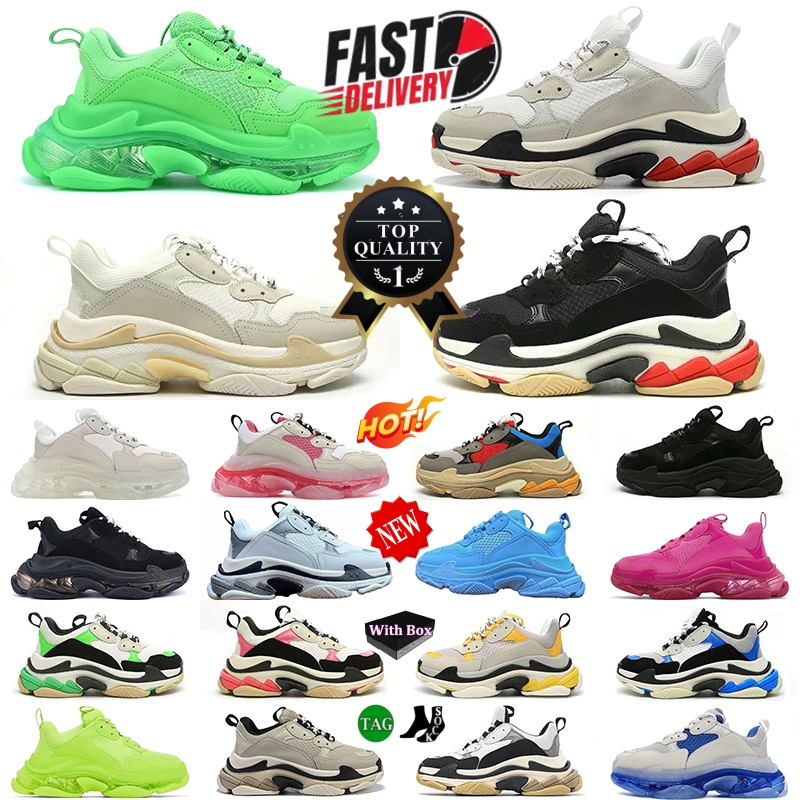 Chaussures de créateurs de qualité supérieure Triple s baskets Men de luxe Chaussures de luxe claire semelle noire blanc beige tuige bleu rose ro