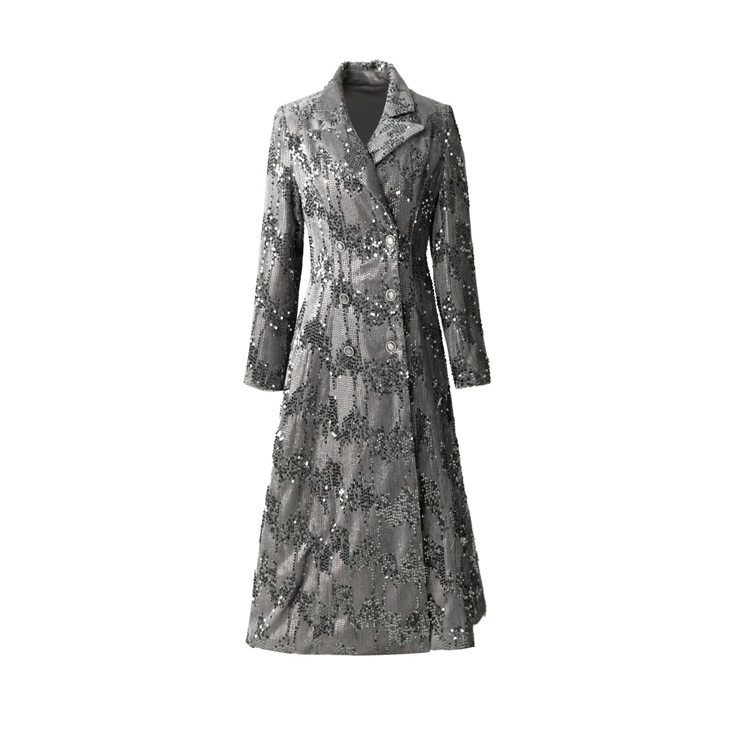 802 XXXXL 2025 Milan Runway Coat Autumn Brand SAme Style Coat High Quality Long Sleeve Blue Womens clothes Fashion AS