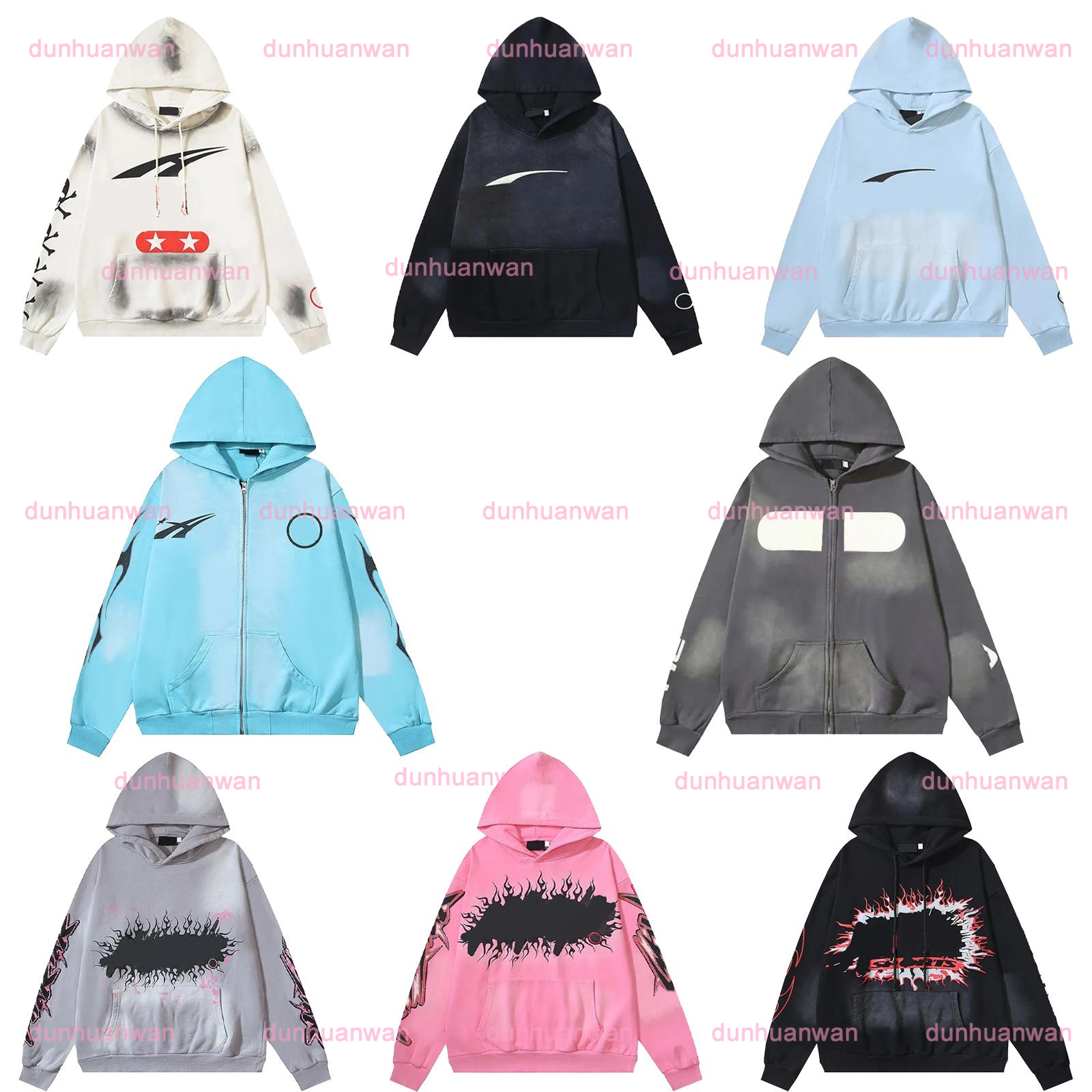 mens hoodie designer hoodie male clothes Hip hop graffiti pattern high quality vintage printed washed hoodie for men and women sports casual loos