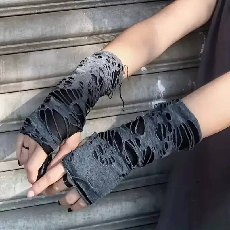 Nouvelle vente chaude gants gothiques simples à la mode à la mode unisexe design de déchirure extensible pour la préparation de la fête et Ddmyth