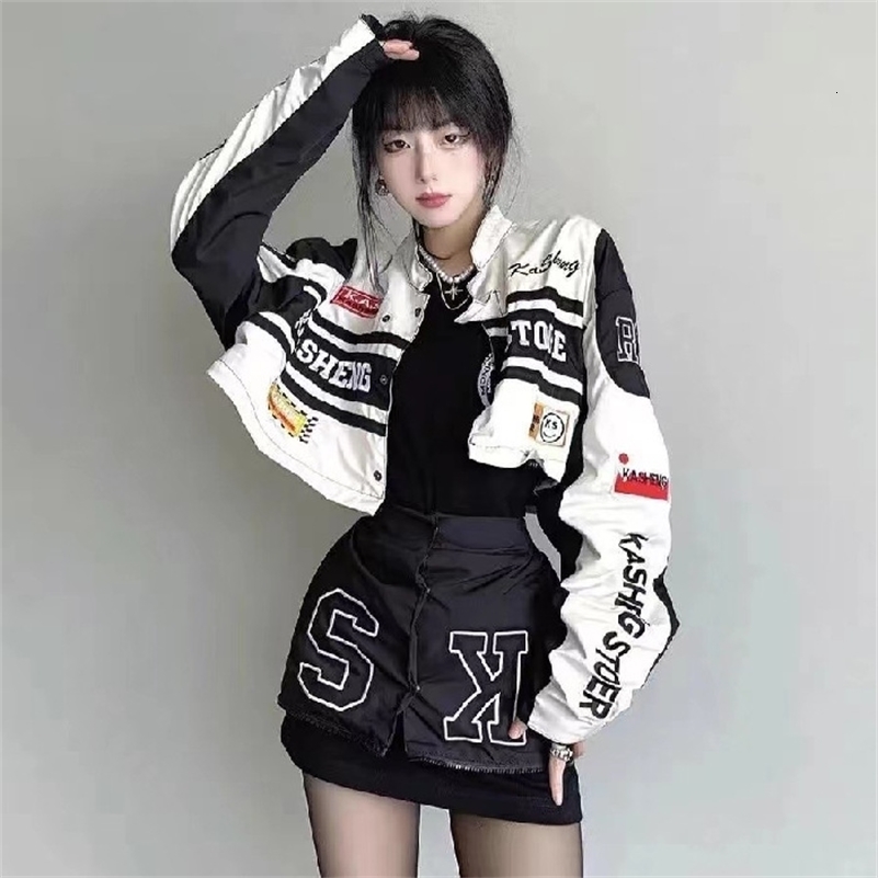 Retro Removable Cardigan Long Sleeve O Neck Jackets Casual Couple Jackets Coats Men Women Racing Suit YK2 250918