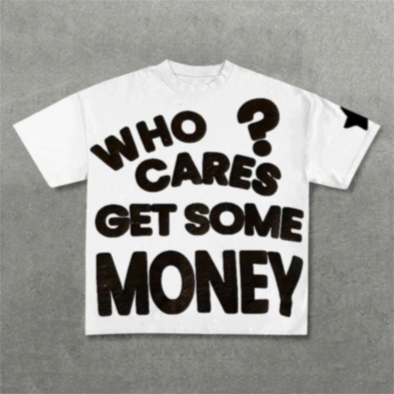 Retro Personality Hip Hop Letter Printed TShirt Cotton Short Sleeved Tshirt Casual Men and Women Streetwear Round Neck Tops y250918