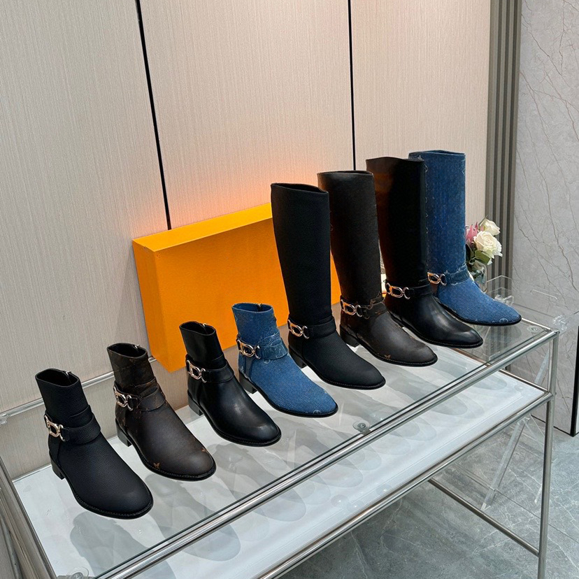 Designer Women Boots Luxury Winter Boot Fashion Fall Winter Comfortable High Boot Thick Soled Martin Boots Chelsea Genuine Leather Short Boots Brand