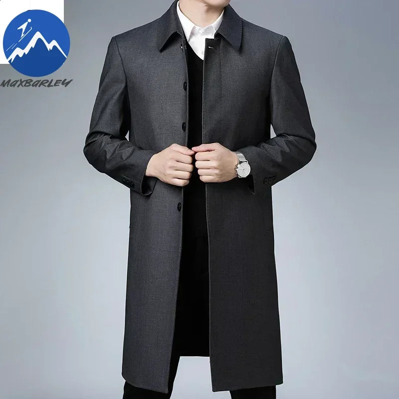 Light Long Jacket Mens Winter Business Casual Comfortable Windproof Warm Trench Coat British Streetwear Suit Male Coat 250919