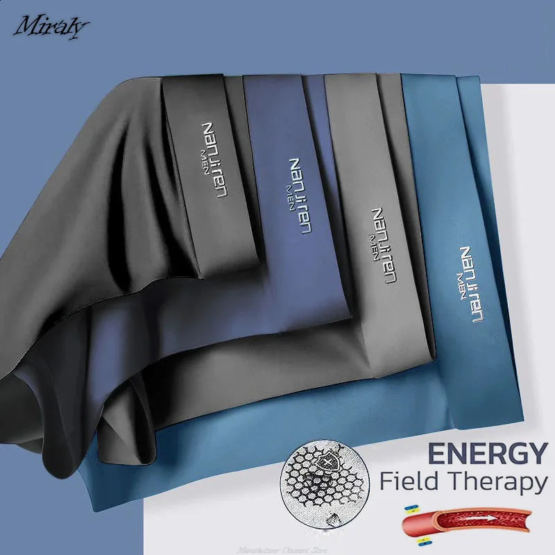 4pcsset Seamless Ultrathin Ice Silk Boxer Pants Eft Energy Field Therapy Men Underwear Boxer Briefs Breathable Graphene Trunk250919