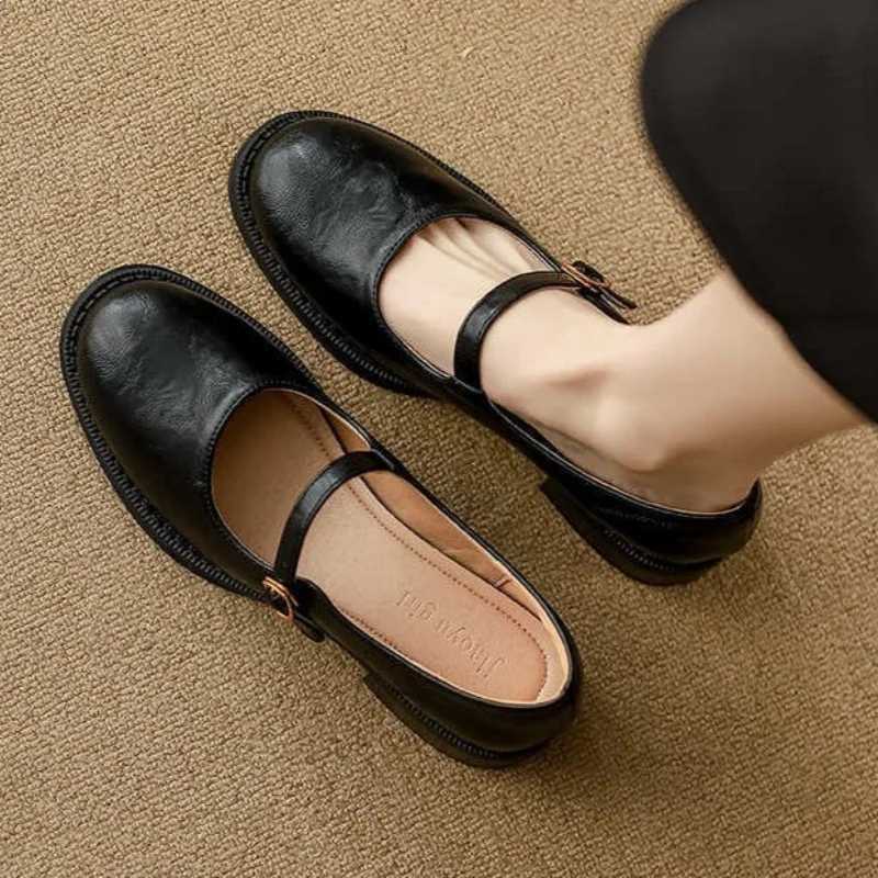 Mary Janes Chaussures pour femmes Round Toe Flats Spring and Automne New Fi Buckle STRAP BOUCHE BOUCHE LOBILES LOBILES LOBILES FEMMES FAMSEXJ2509