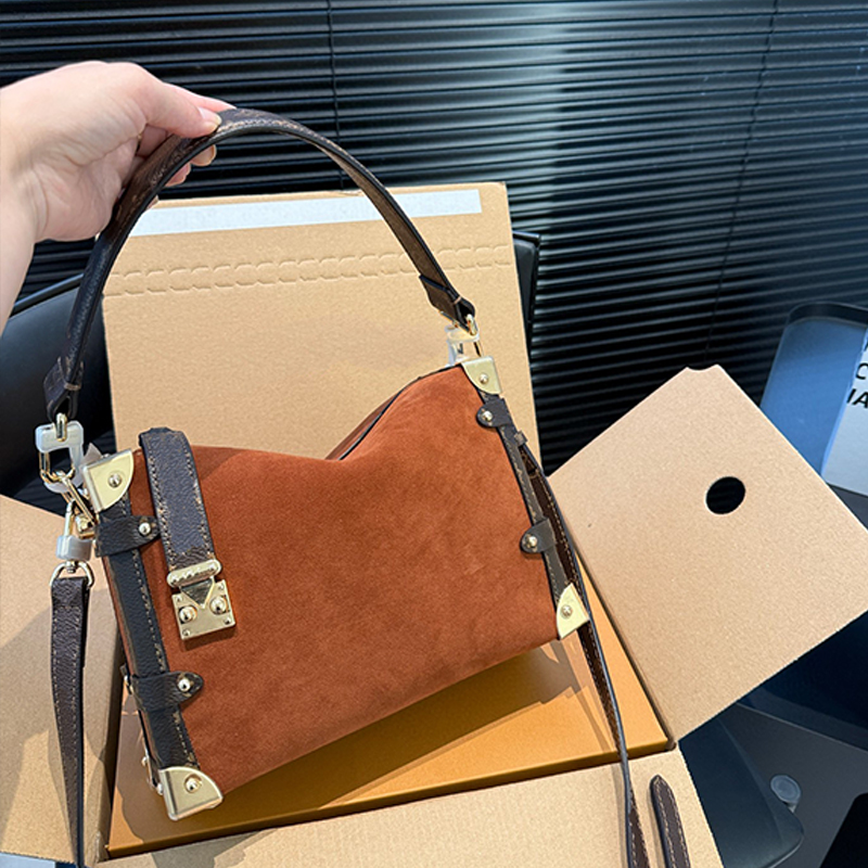 Top Quality Designer Box Bag Suede Handbags Luxury Fashion Totes Women's Side Soft Box Shoulder Bag Crossbody Ladies Makeup Box Jewelry Cowb