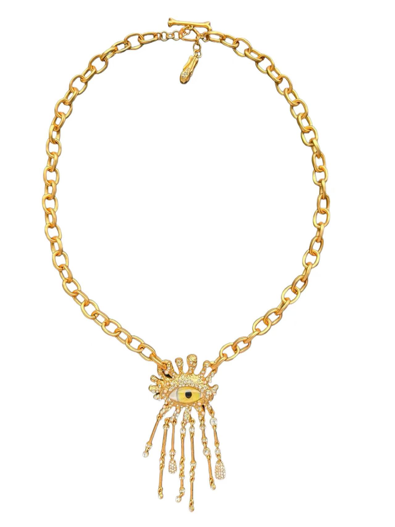 Schiaparelli's nouveau collier à pampilles long en or et argent, boucles d'oreilles, bagues, broches, personnalité de niche, tendances de la mode