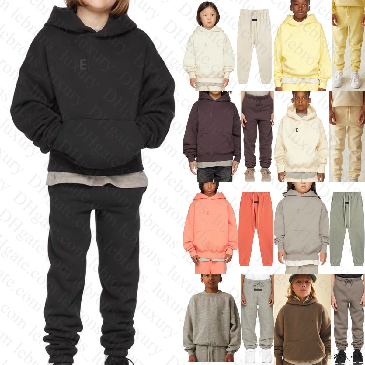 Kids Clothes Sets Toddlers Baby Tracksuits Hoodies Pants Boys Girls Casual Letter Printed Long Sleeve Loose Pullover Children Youth Tops Sweatpan-image-801800144
