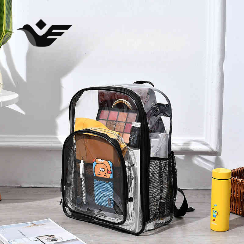 Feiyan Free Shipping New Designer Bag Women's Transparent Backpack Fashion Personality Fully Waterproof Large Capacity Men's Student Simpl