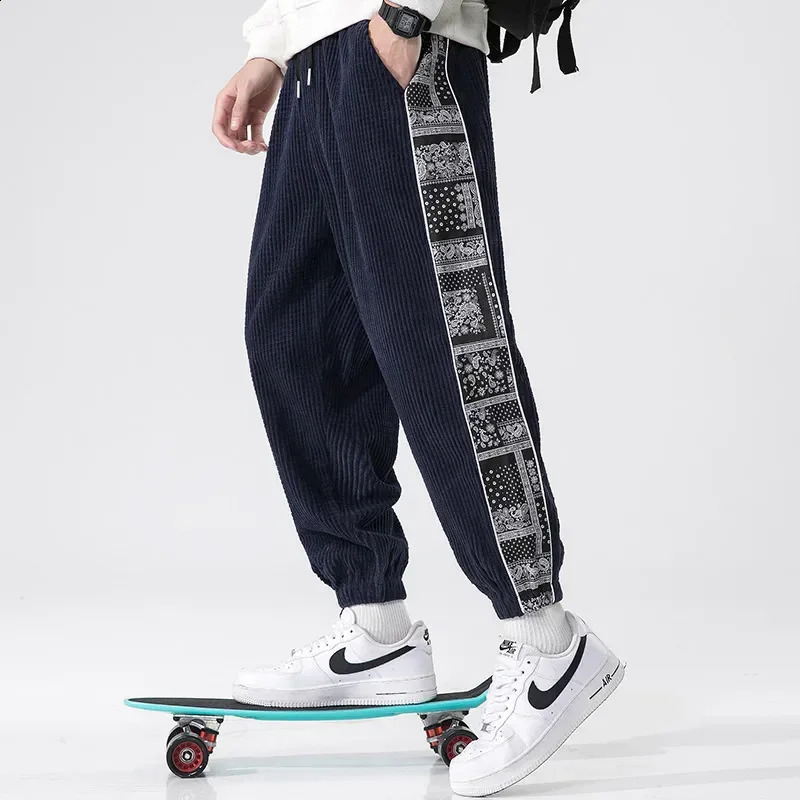 AutumnWinter LooseFit Mens Corduroy Casual Pants HighWaist Elastic Waist Breathable Trousers For Comfort And Style 250919