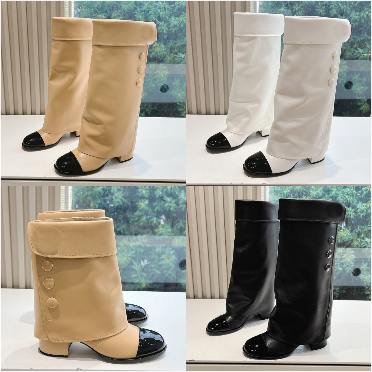Crystal buckle women pants boots designer womens knee high boots antumn boots desinger boots woman tall boots over the knee 6.5cm chunky heels winte