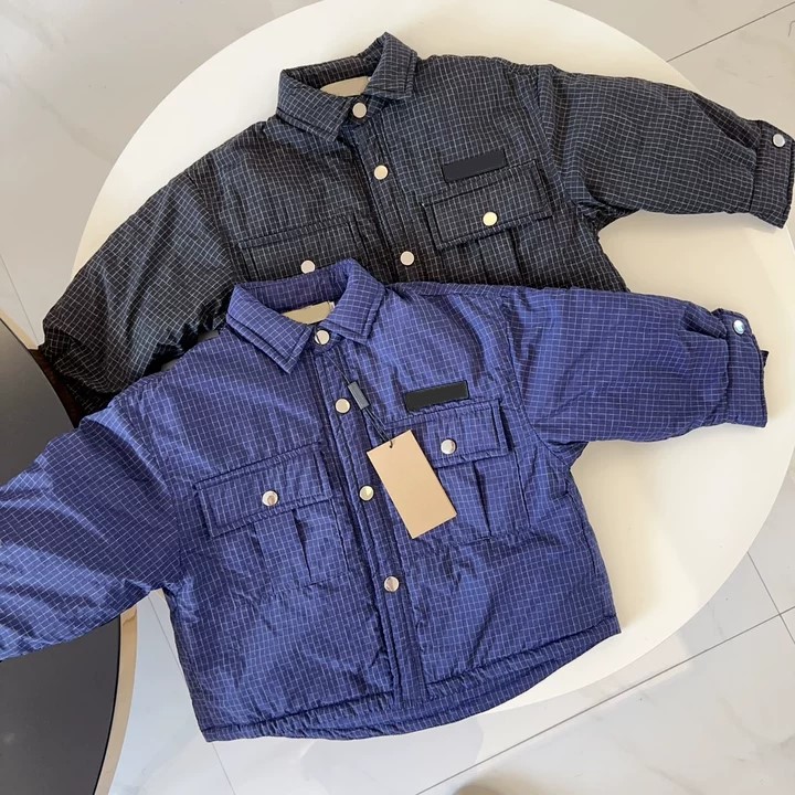 Designer Kids Cotton Jackets toddler Baby Coats Boys Girls Winter Jackets black blue Warm Outwear Coat Children Classic Parkas Fashion-image-1075842255