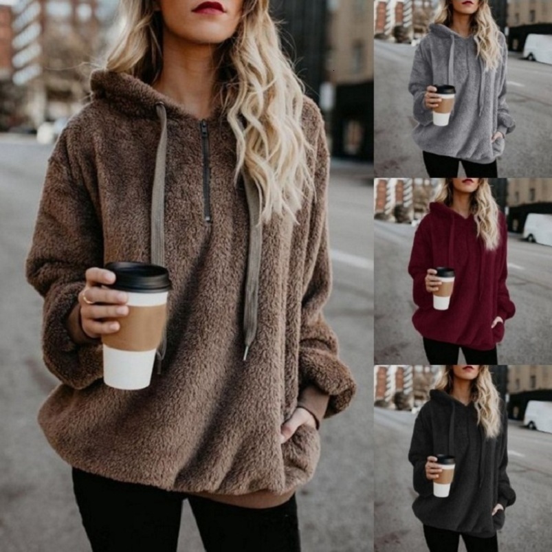 Fashion Trend Longsleeved Hooded Solid Color Womens Sweater Coat 250919