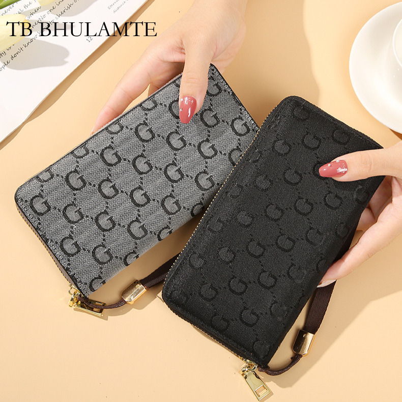 TB BHULAMTE Free Shipping Luxury Wallet Women Designer Long Clutch New Fashion G-shaped Large Capacity Zipper Ladies Wallet Card Holder Phone Bag