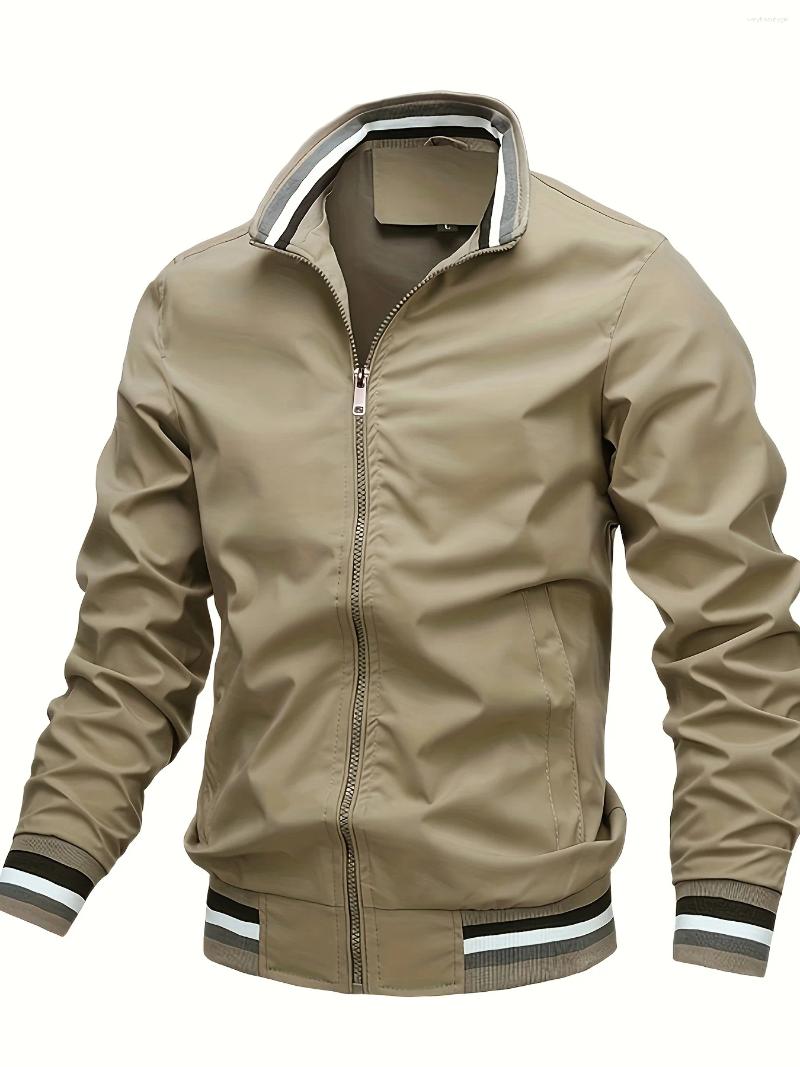 Men's Jackets Men Zippered Jacket Spring Autumn Fashionable Casual Outdoor Sports Top Windbreak Plus Thick Warm Windproof Fur Coats