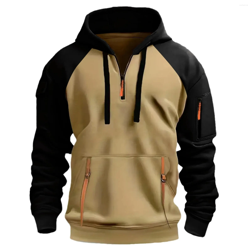Sweats à capuche masculine Automne et hiver Men de l'hiver Men de poche à double fermeture à glissière Multipre