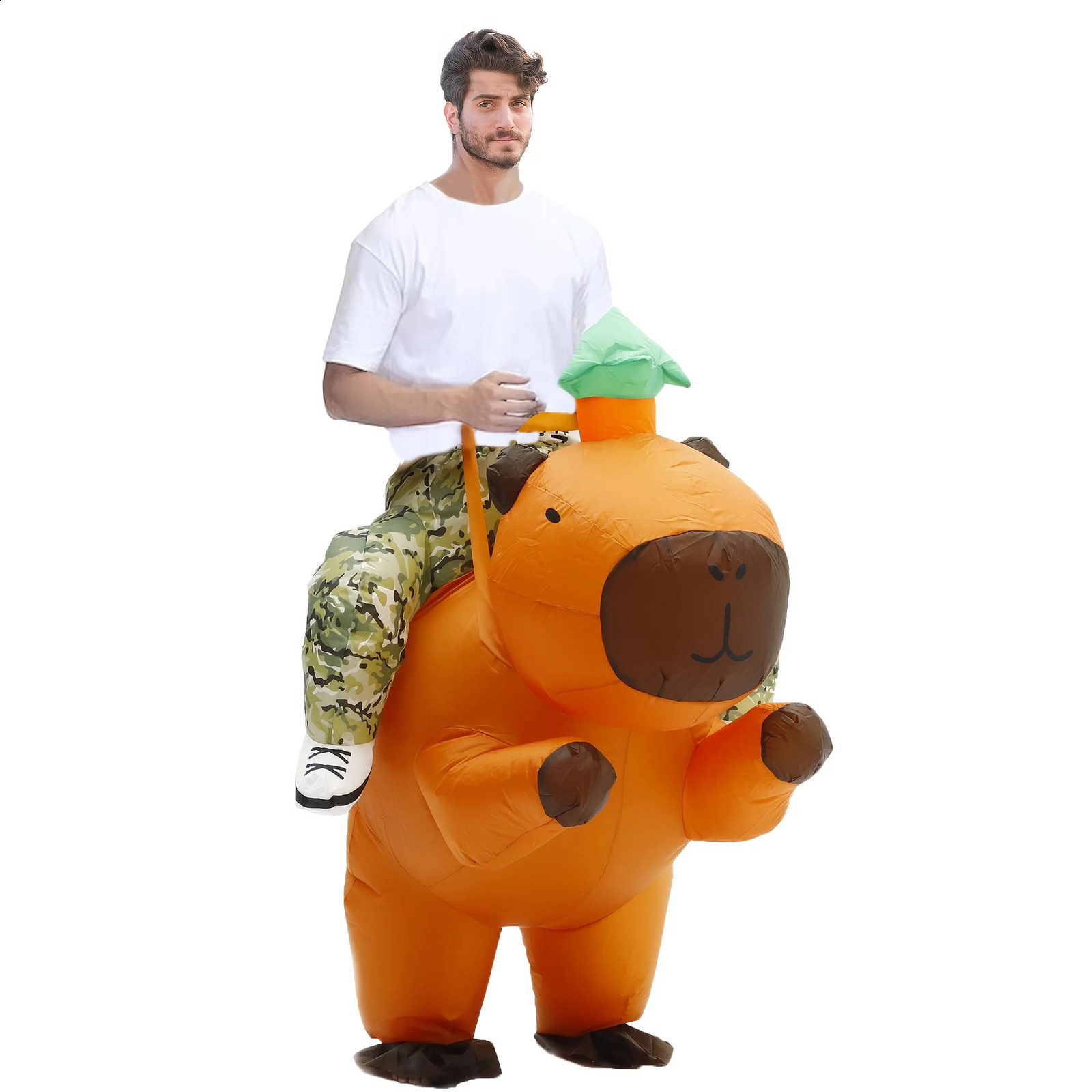 Costume Capybara gonfiabile per donna uomo aldult Cosplay Party Ride on Animal Blow Up costumi Halloween 250919