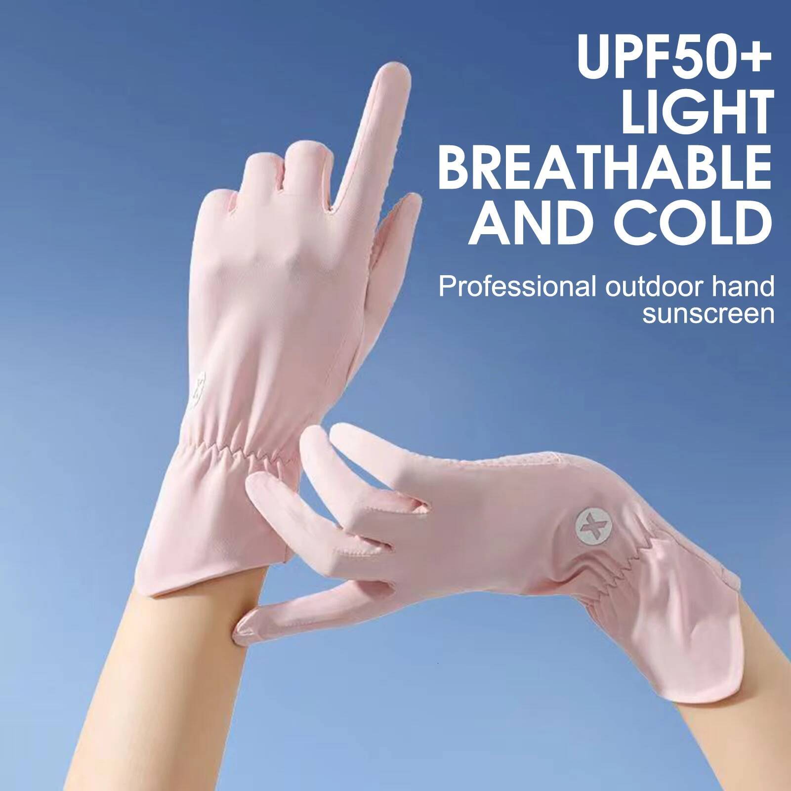 Summer Ice Silk Cool Breathable for Outdoor Driving and Cycling UV Resistant Touch Screen Flip Elastic Protective Gloves ddmythur