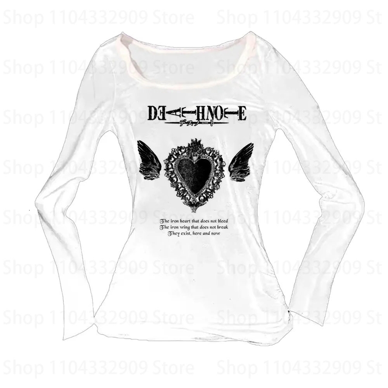 Gothic Printing Fairy Tshirts Streetwear Aesthetic Letter Graphic Slim Tees Tops Punk Emo s Printing Casual Female Clothing 250918