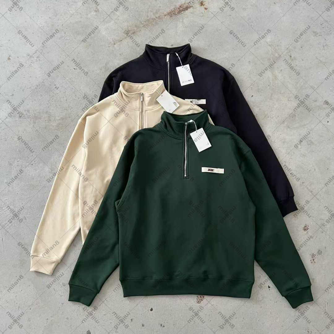 Hoodies de créateurs pour hommes Sweats à capuche à fermeture éclair émergente Jacqq French Broidered Half Zip Sweat à capuche