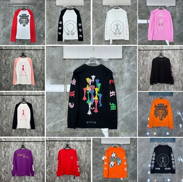 Stylish Chrome Designer Hoodie for Men and Women Vintage Cross Graphic Sweatshirt Y2K Streetwear Fashion Casual Long Sleeve Sweatshirt S-XL 03