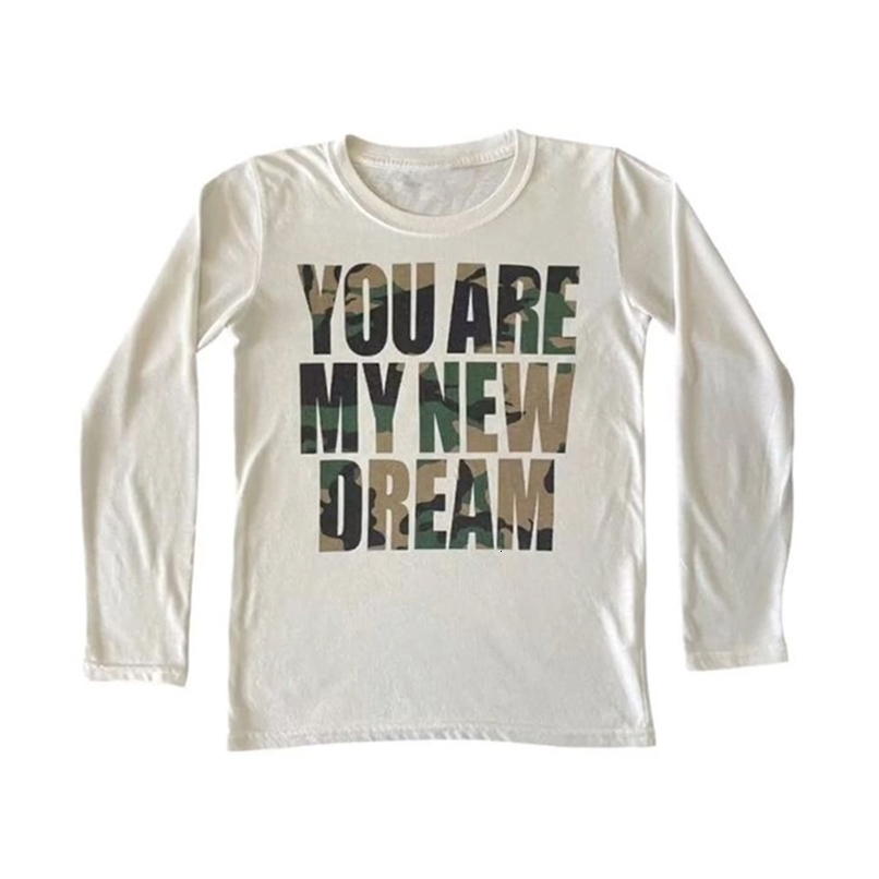 Camouflage retro letter pattern long sleeve Tshirt slim punk Y2K tops versatile high street urban Harajuku rock womens Tshirt250918