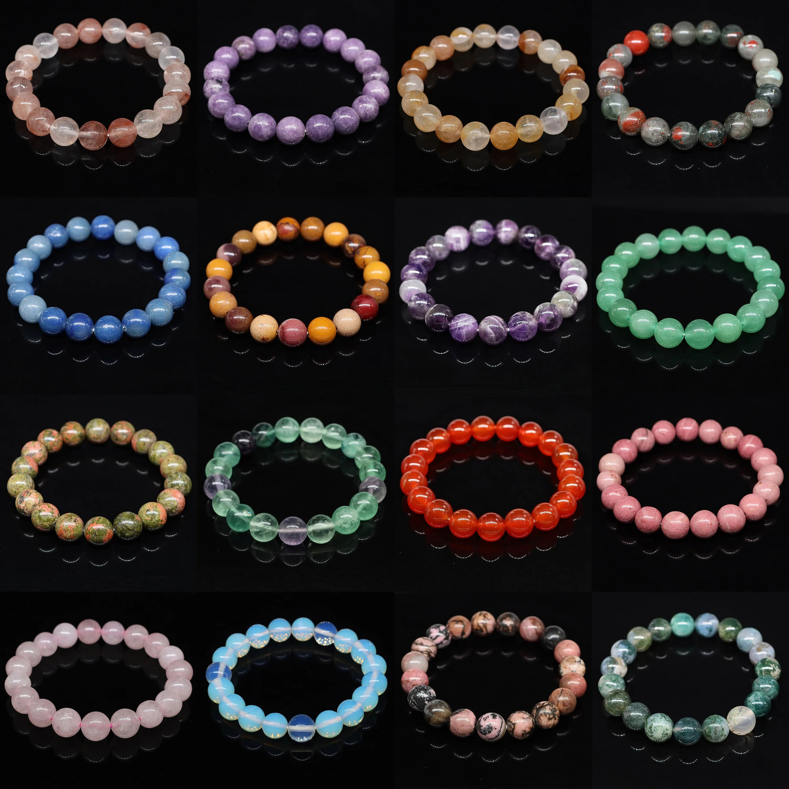 Natural Stone Bracelet Amethyst Tiger Eye Rose Quartz Obsidian Agate Beads Jewelry Gift For Men Magnetic Health Protection Women 250918