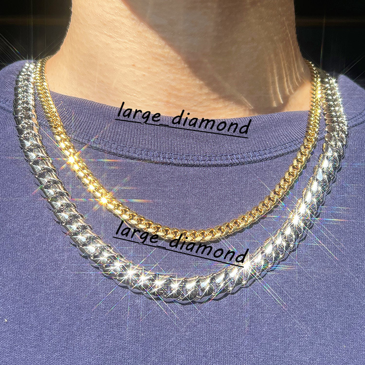 925 Solid Silver Cuban Chain 12mm Width Gold Plated Hip Hop Necklace Cuban Link Chain for Man