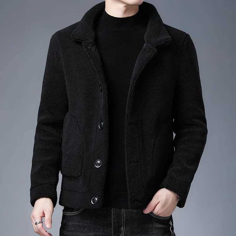 2024 MENS AUTOMNE Hiver Nouveau veste solide simple Breasted Male Faux Fur Remplies Chaussages Men Imitation Imitation FURVEUR G597 W250920